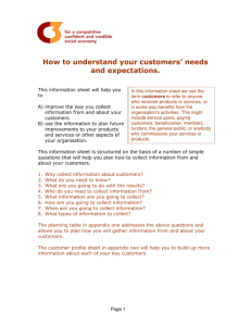 How to understand your customers' needs and expectations.