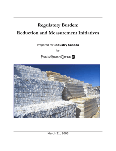 Regulatory Burden: Reduction and Measurement Initiatives