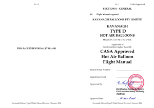 TYPE D CASA Approved Hot Air Balloon Flight Manual