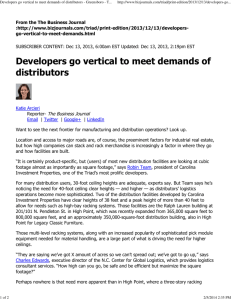 Developers go vertical to meet demands of distributors