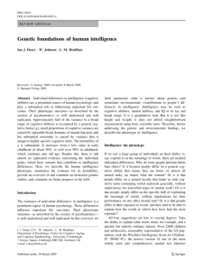 Genetic foundations of human intelligence