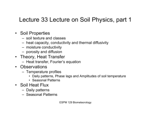 Lecture 33 Lecture on Soil Physics, part 1