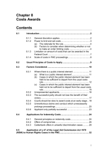 Chapter 8 - Costs Awards - Australian Human Rights Commission