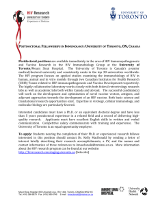Postdoctoral positions are available immediately in