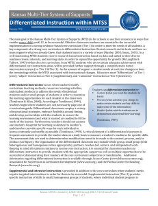 Differentiated Instruction within MTSS