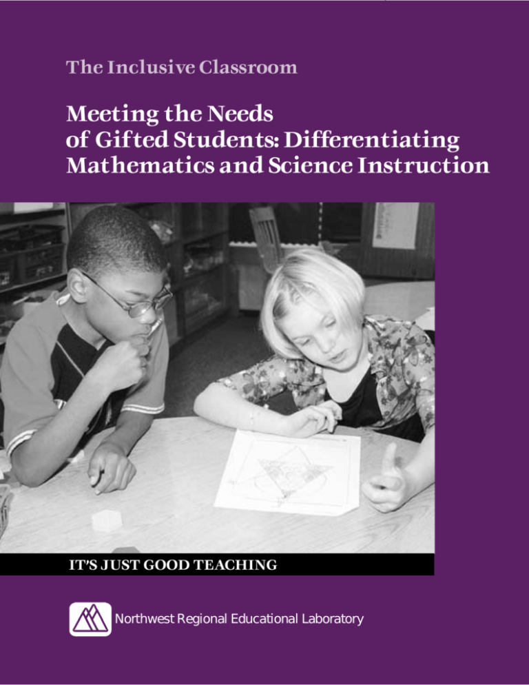 Meeting The Needs Of Gifted Students: Differentiating Mathematics