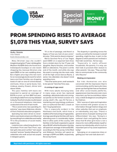 PROM SPENDING RISES TO AVERAGE $1,078 THIS YEAR