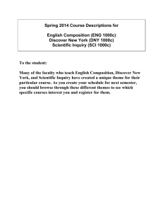 Spring 2014 Course Descriptions for English Composition (ENG