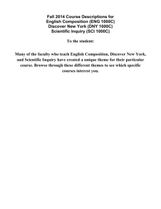 Fall 2014 Course Descriptions for English Composition (ENG 1000C