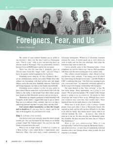 Foreigners, Fear, and Us - Conservative Mennonite Conference