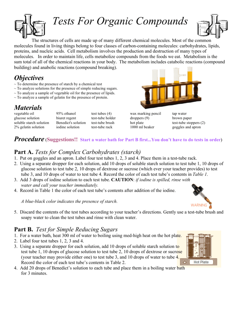 Tests For Organic Compounds