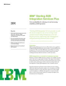 IBM® Sterling B2B Integration Services Plus