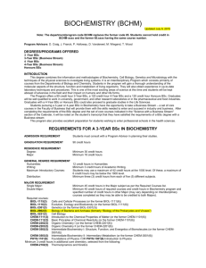 BIOCHEMISTRY (BCHM) - The University of Winnipeg