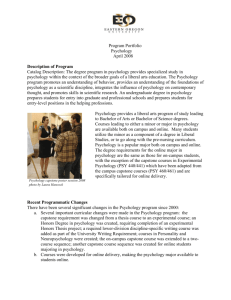Program Portfolio Psychology April 2008 Description of Program