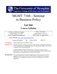 MGMT 7160—Seminar in Business Policy