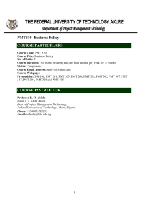 PMT510–Business Policy COURSE PARTICULARS