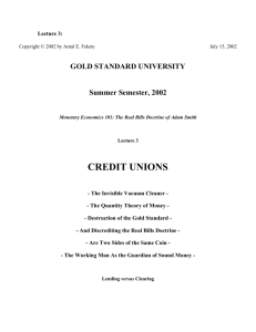 Monetary Economics 101 Lecture 3