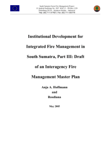 Institutional Development For Integrated Fire Management in South