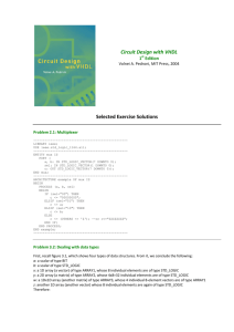 Circuit Design with VHDL Selected Exercise Solutions