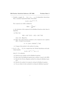 BS2 Further Statistical Inference, HT 2009 Problem Sheet 2 1