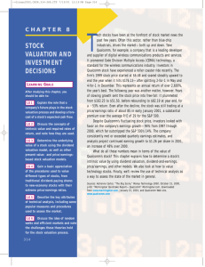 STOCK VALUATION AND INVESTMENT DECISIONS