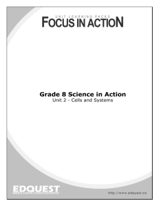 Unit 2 - Cells and Systems Learning Pack (Science In Action 8