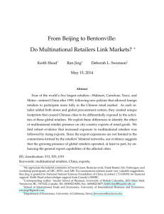 From Beijing to Bentonville: Do Multinational Retailers Link Markets?