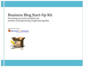Business Blog Start-‐Up Kit