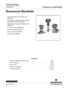 Rosemount Manifolds - WE Instrumentation Limited