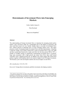 Determinants of Investment Flows into Emerging Markets