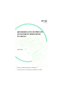 RP 100 DETERMINANTS OF PRIVATE INVESTMENT BEHAVIOUR