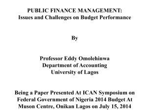 PUBLIC FINANCE MANAGEMENT: Issues and Challenges on