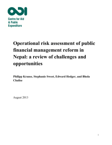 Operational risk assessment of public financial management reform