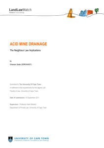 Acid Mine Drainage