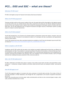 PCI… DSS and SSC – what are these?