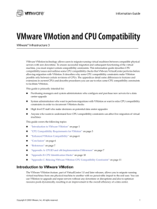 VMware VMotion and CPU Compatibility