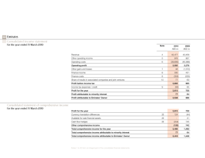 Emirates Consolidated income statement