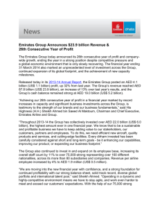 Emirates Group Announces 26th Consecutive Year of Profit