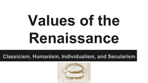 Values of the Renaissance Presentation