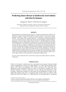 Predicting future threats to biodiversity from habitat selection by