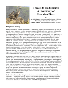 Threats to Biodiversity: A Case Study of Hawaiian Birds