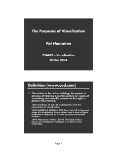 The Purposes of Visualization Pat Hanrahan Definition [www.oed.com]
