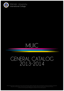 general catalog 2013-2014 - Mahidol University International College