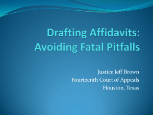 Drafting Affidavits: Avoiding Fatal Pitfalls