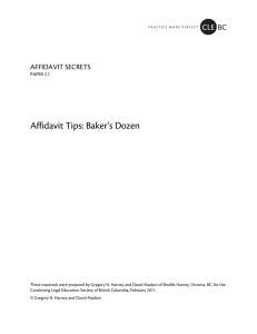 Affidavit Tips: Baker's Dozen - The Continuing Legal Education