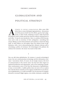 GLOBALIZATION AND POLITICAL STRATEGY