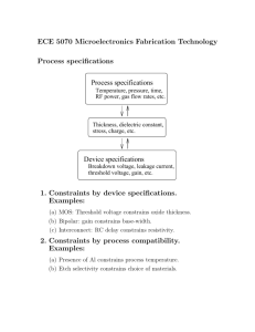 ECE 5070 Microelectronics Fabrication Technology Process