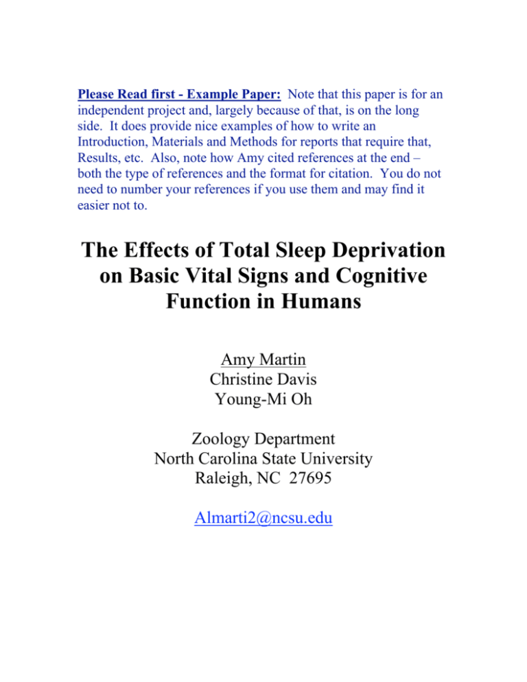 sleep deprivation effects essay