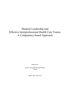 Medical Leadership and Effective Interprofessional