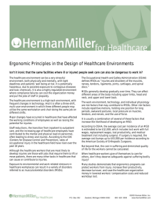 Ergonomic Principles in the Design of Healthcare Environments